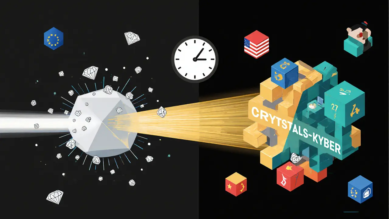 Hybrid quantum and post-quantum security system connected by golden light, geometric design