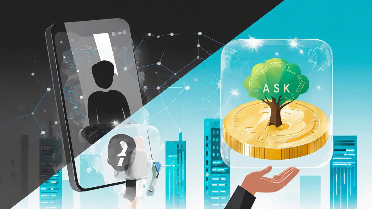 Split scene: shadowy data harvesting vs user granting permission for ASK tokens