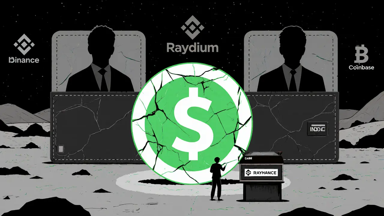 Three large wallets control a cracked LABS token in a barren blockchain landscape.