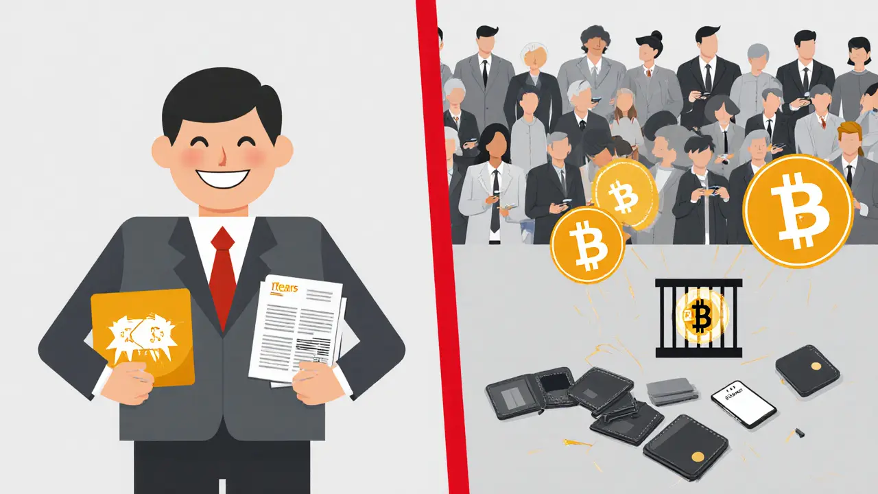 Government using blockchain for public services on one side, rejecting crypto on the other.