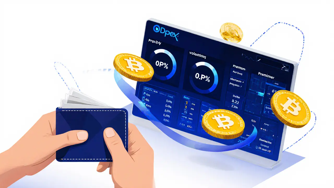 User interacting with Dopex interface showing DPX and rDPX tokens and pricing dashboard.