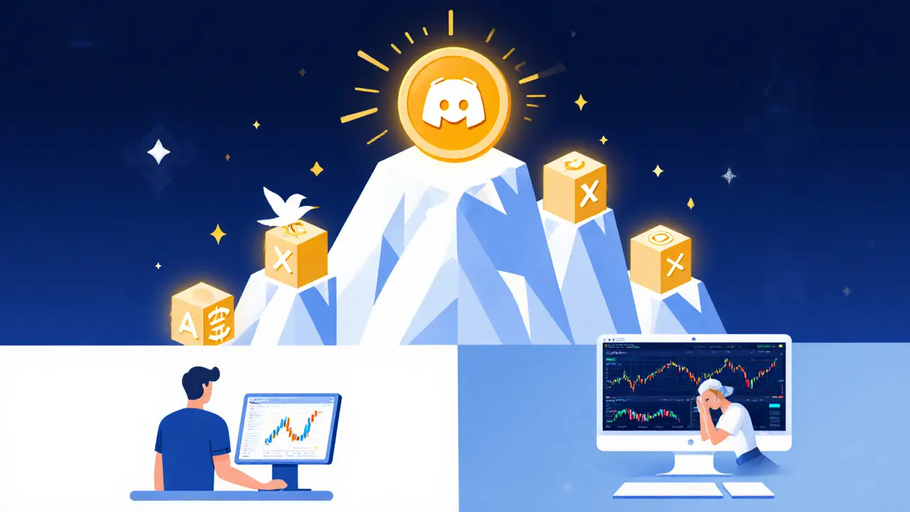 Iceberg-shaped dashboard with AX Points blocks rising from user actions toward a glowing token.