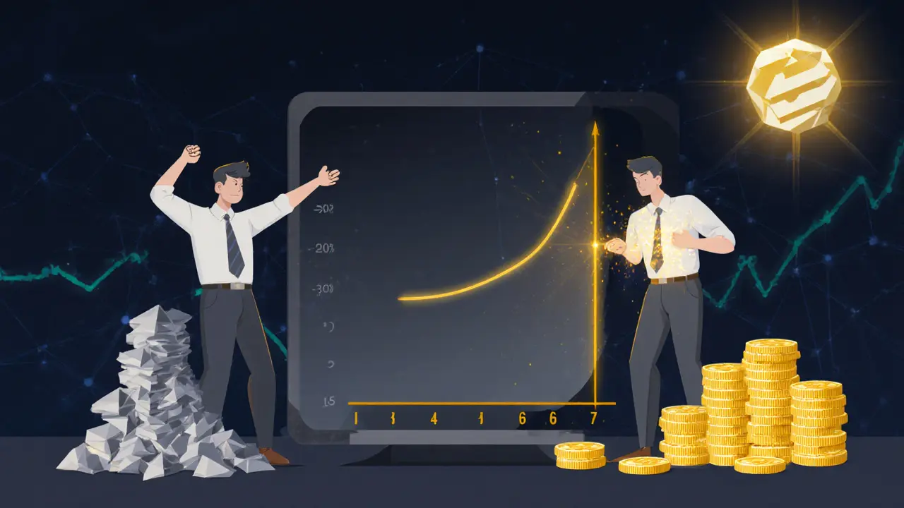 Novice and expert liquidity providers compared using price-range sliders, with impermanent loss and fee earnings visualized geometrically.