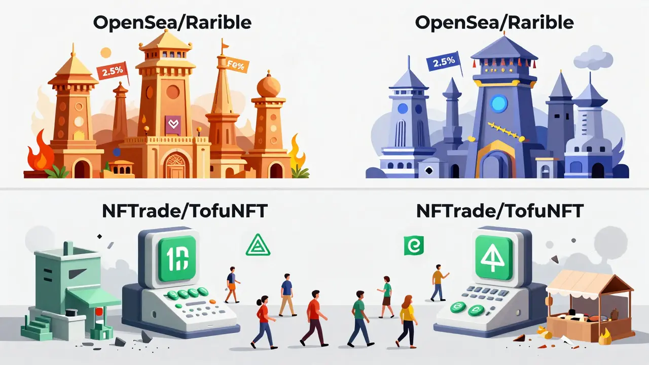 Split ecosystem: high-fee platforms on top, low-fee platforms below, with creators moving toward affordable options.