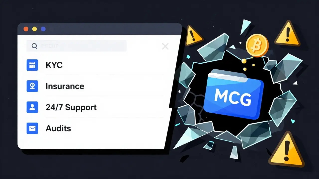 A clean crypto exchange on one side, a black hole swallowing ETH on the other.