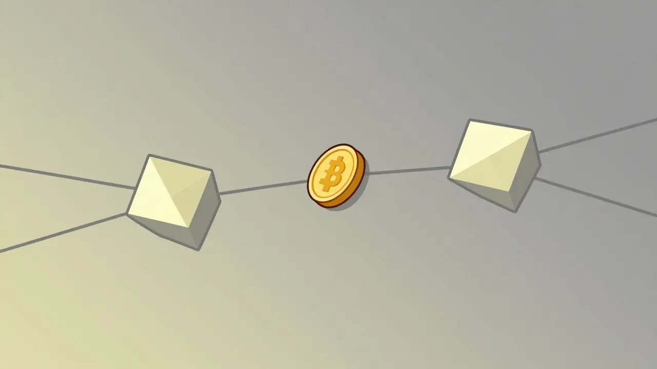 Sparse geometric blockchain network with one token transfer