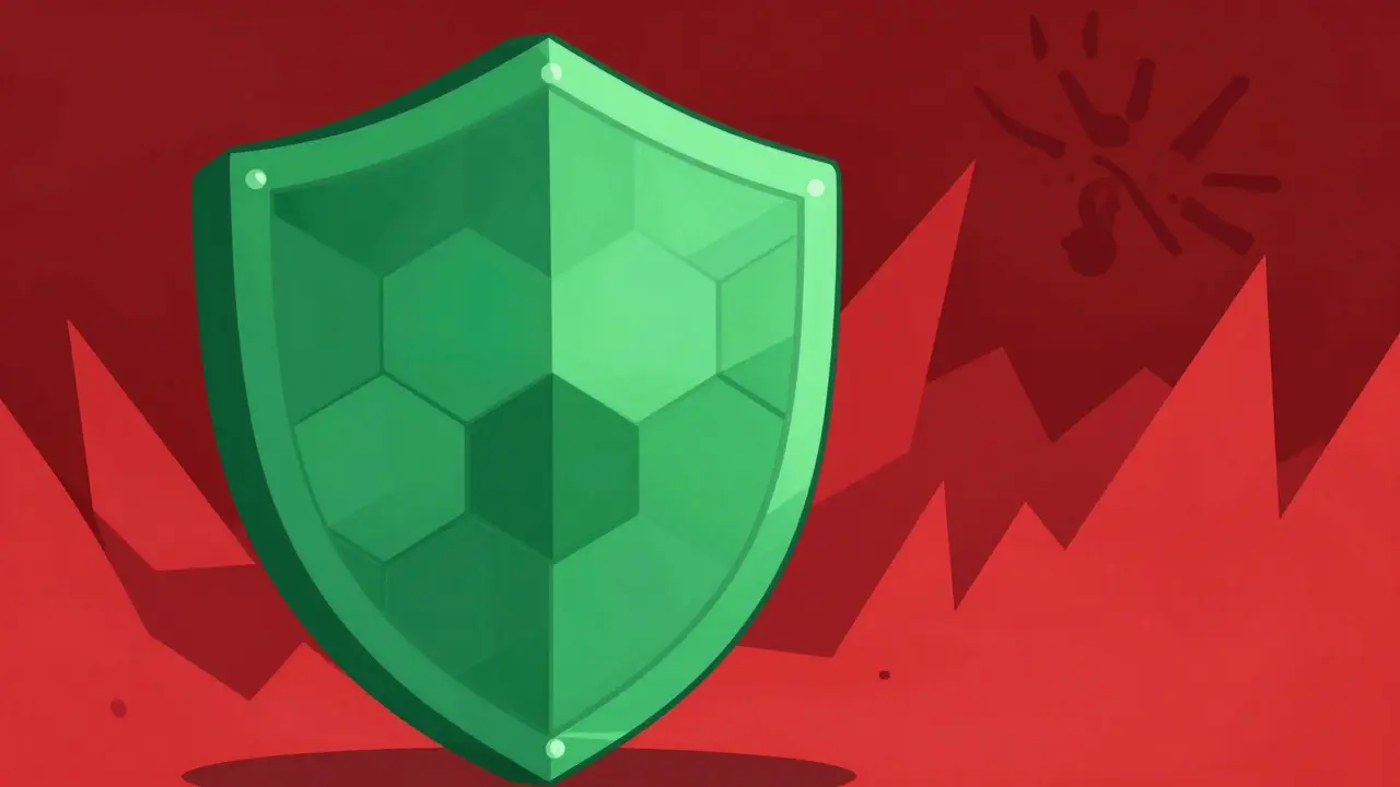 Digital lock and shield illustration symbolizing crypto wallet security