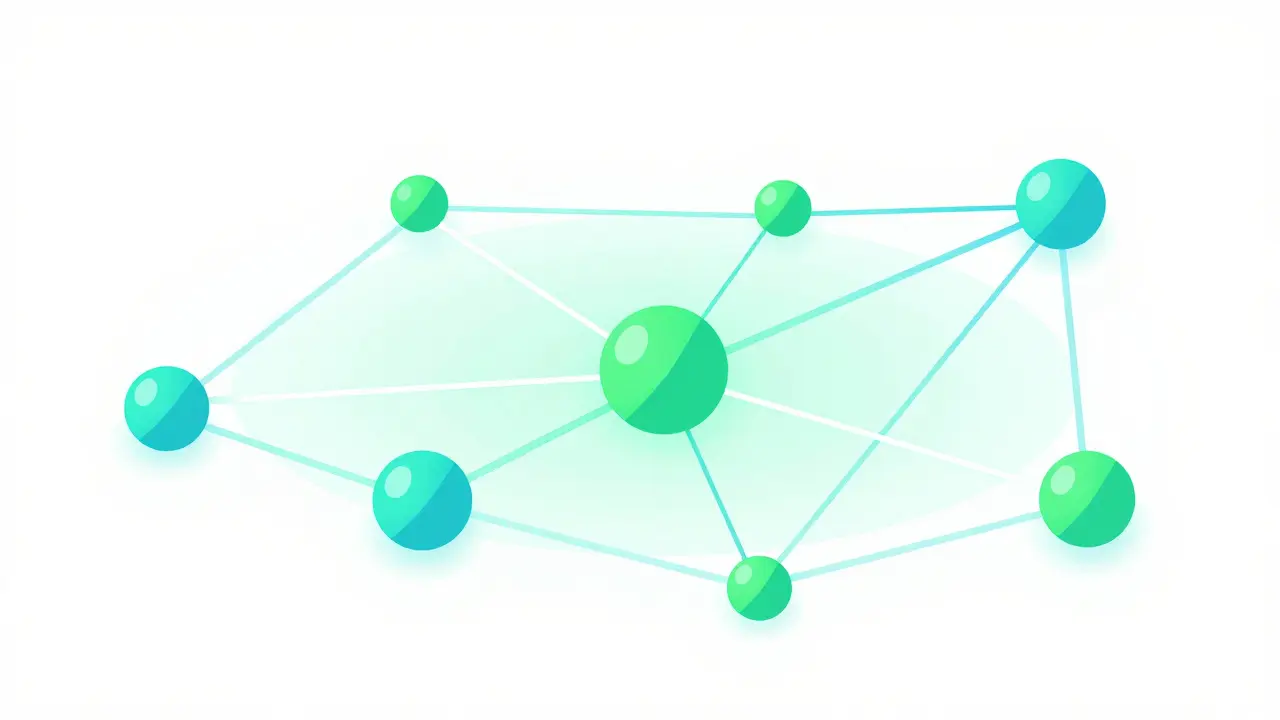 Network nodes connecting to show transaction complexity