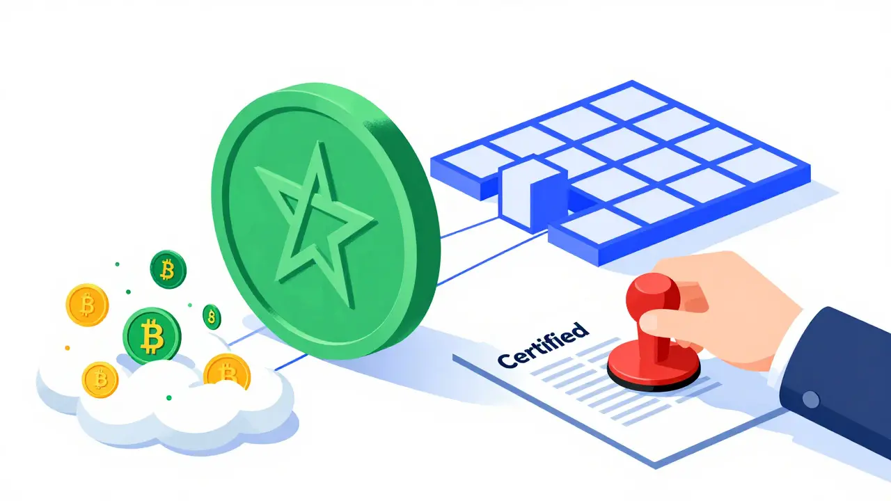 Geometric illustration of the transition from unregulated crypto to a government digital dirham
