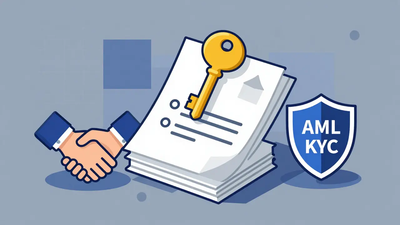 Abstract geometric icons representing legal licenses and compliance