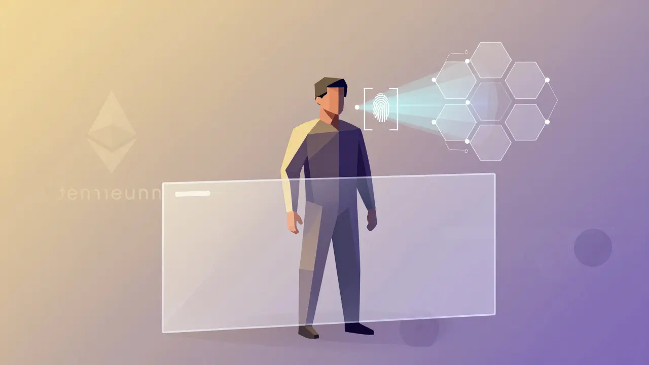 Geometric art of biometric ID verification on blockchain network