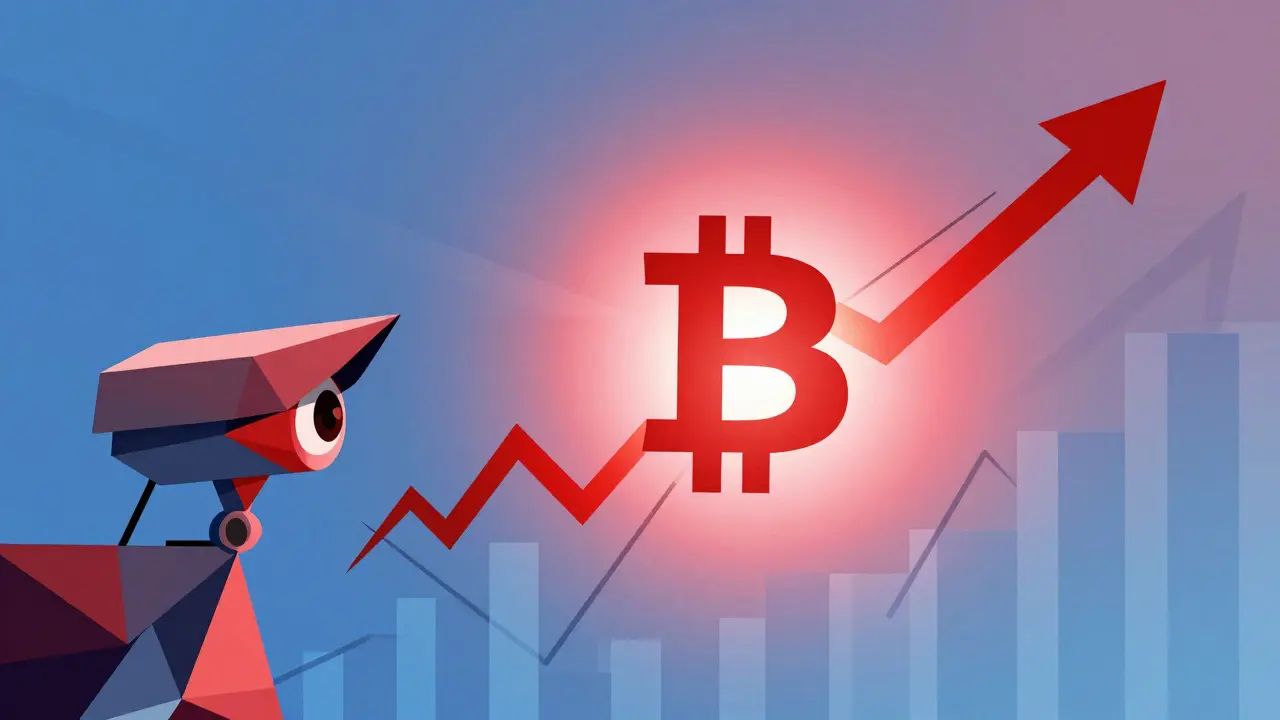 Abstract geometric art showing surveillance eye and rising price spikes