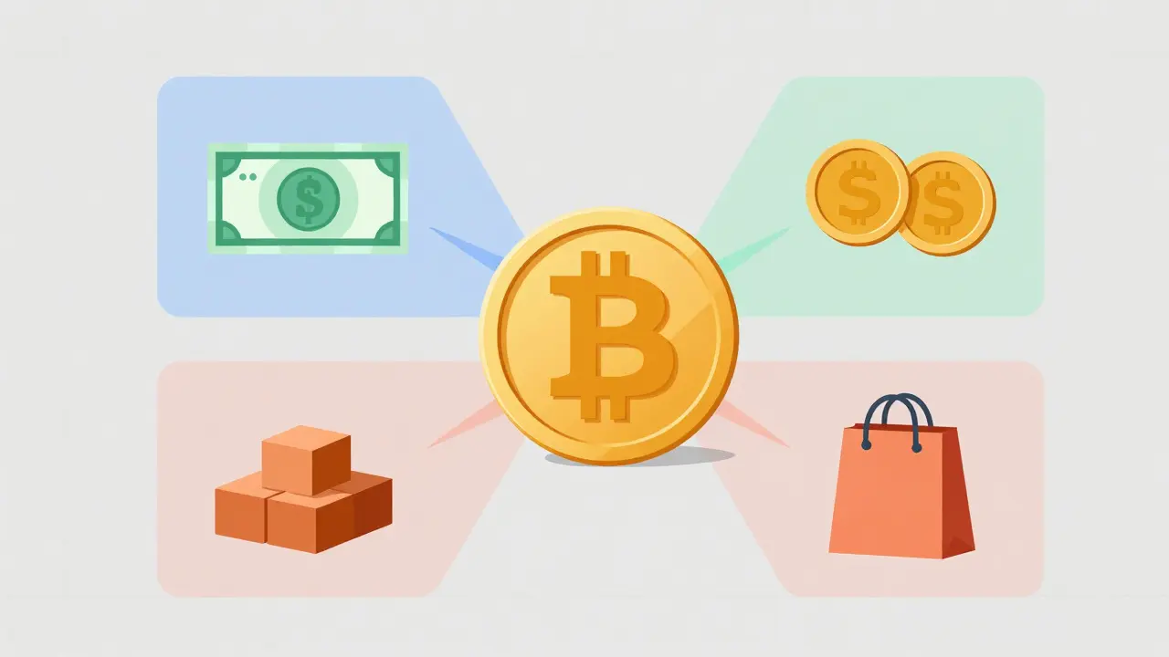 Abstract icons showing taxable crypto events like swaps and staking