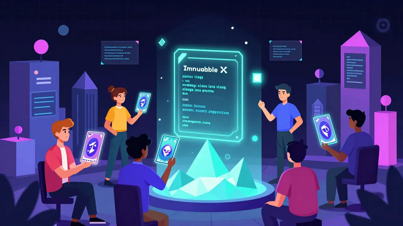 Geometric art of gamers and devs in Immutable X ecosystem with game assets