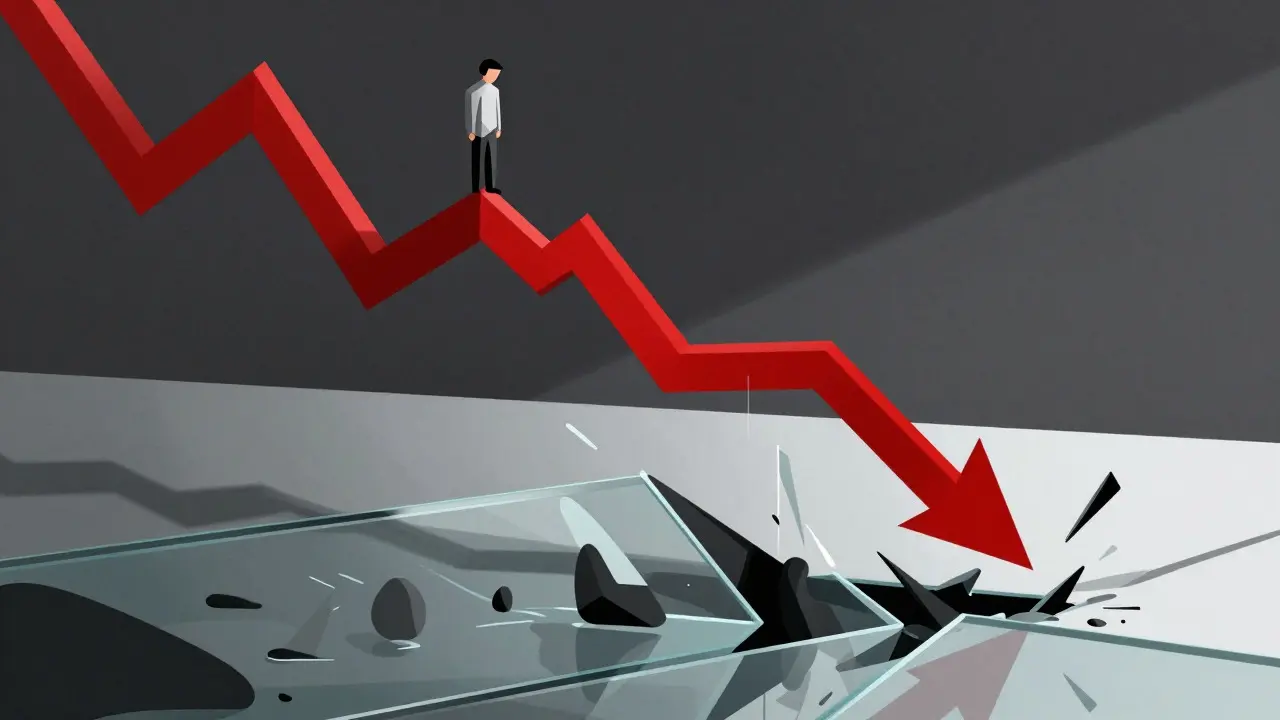 Geometric illustration of market crash and financial risk
