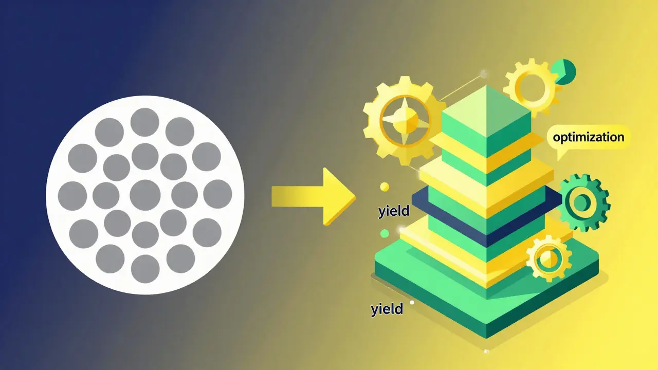 Illustration comparing a simple past token distribution with a complex modern AI-driven system