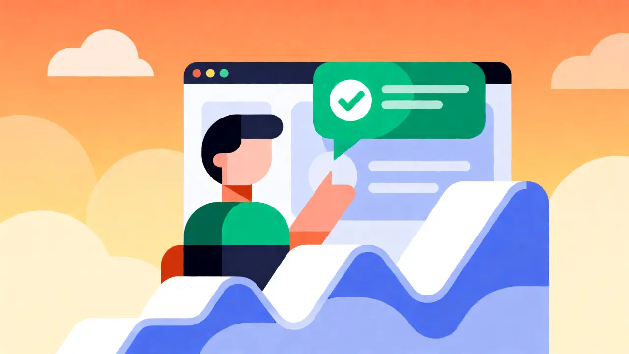 Stylized avatar interacting with chat bubble highlighting personalized customer support