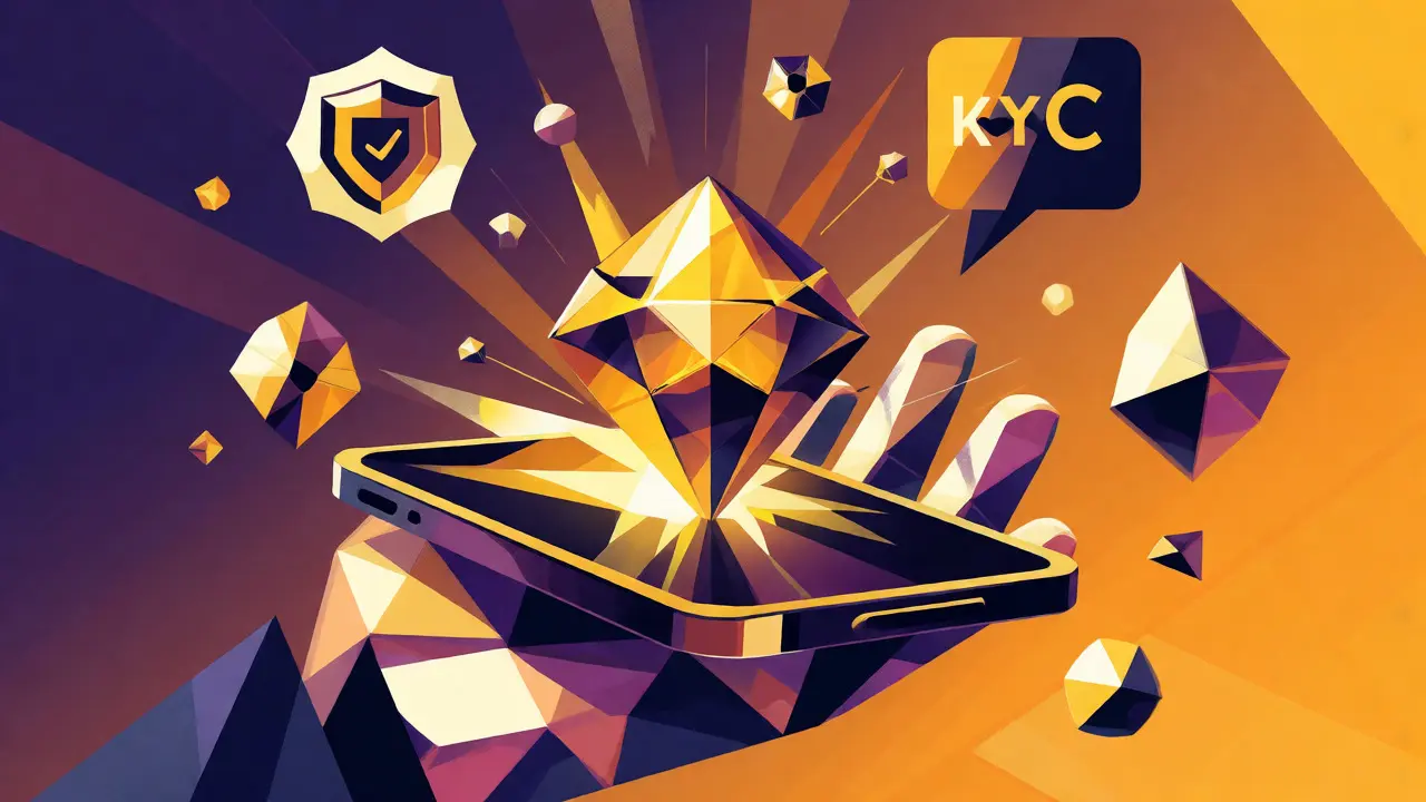 Stylized graphic showing a DMC token bursting from a wallet with icons for user activities.